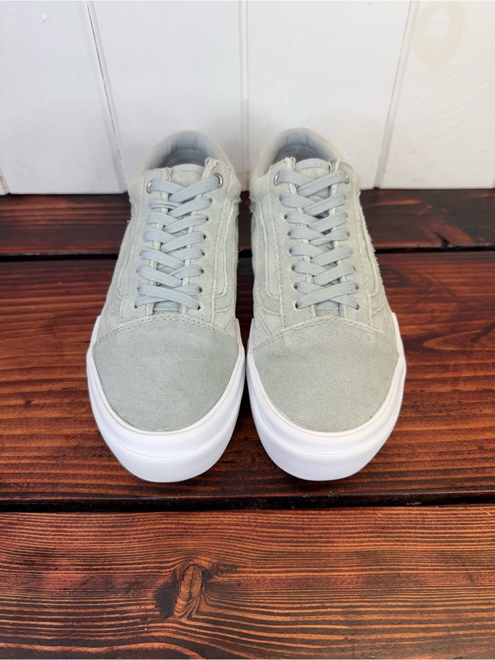 New - Vans Old Skool Stacked “Embossed Checkerboard” Sneakers – Gray - Sz 8 - Picture 3 of 9